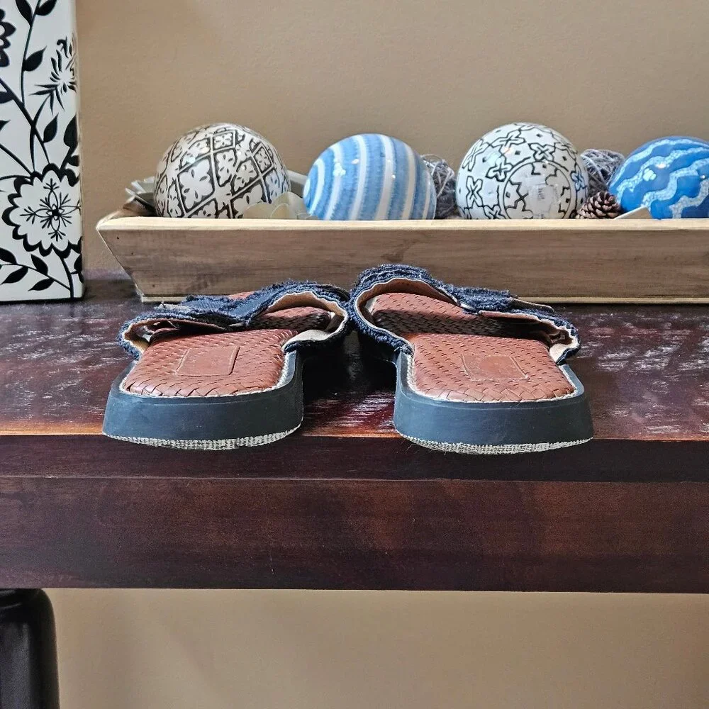 Tommy Bahama Turks Leather Sandals, Black/Brown, Sz 13 - Picture 4 of 13